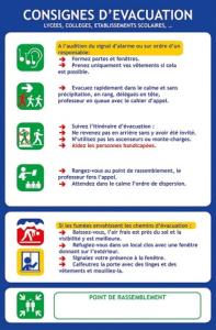 A4 - CONSIGNE D'EVACUATION SCOLAIRE