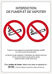 A5 - CONSIGNE INTERDICTION DE FUMER/VAPOTER