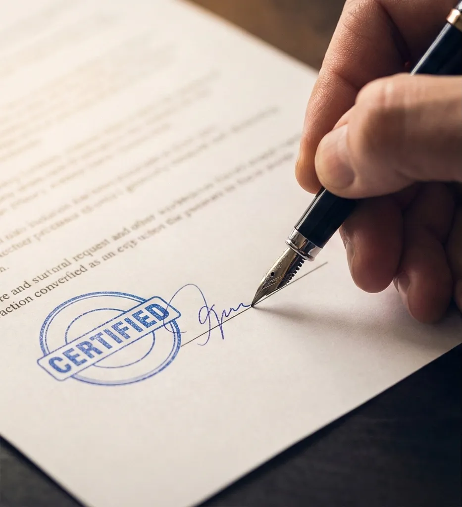 Signature officielle d'un contrat de maintenance incendie avec attestation de conformité